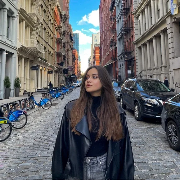 Black Leather Women's Jacket - Picture 2 of 2